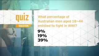 Quiz - What percentage of Australian men aged between 18-44 enlisted to fight in WWI?