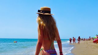 Fuengirola Malaga, Spain Beach Walk in July 2021 [4K]