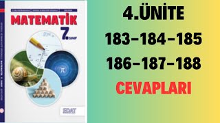 7.SINIF MATEMATİK DERS KİTABI (EDAT YAYINLARI) 4.ÜNİTE SAYFA 183-184-185-186-187-188 CEVAPLARI #meb