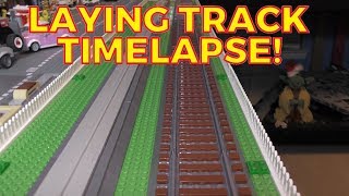 Just a Lego Train Track Laying Timelapse