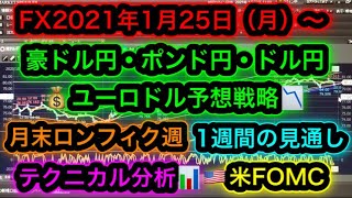 FX2021年1月25日（月）～豪ドル円ポンド円ドル円ユーロドル予想戦略【月末ロンフィク】【1週間の見通し】