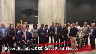 Robert Halmi Jr. addresses media at Great Point Studios Buffalo