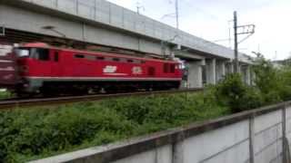 あいの風とやま鉄道　富山－呉羽　貨物列車通過