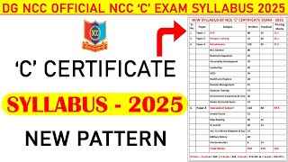 ncc c certificate new syllabus 2025 | ncc c certificate exam syllabus 2025 | ncc omr syllabus 2025