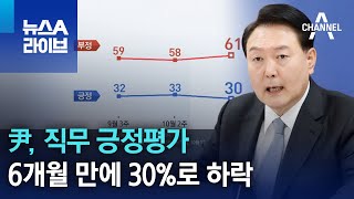 尹, 직무 긍정평가 6개월 만에 30%로 하락 | 뉴스A 라이브