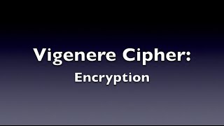 Vigenere Cipher - Encryption
