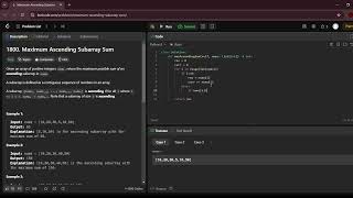 Leetcode daily - 1800. Maximum Ascending Subarray Sum | Python