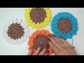 crochet flower coaster with basket tutorial 🌸 brunaticality crochet