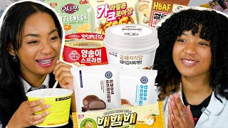 American High school Girl's Reaction of Korean Convenience Store Food