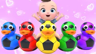 Soccer ball Ducks Song! | Old macdonald had a farm Nursery Rhymes Playground | Baby & Kids Songs