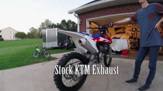 2016 KTM 250 SF-X FMF Factory 4.1 Slip on Vs. Stock Side by Side