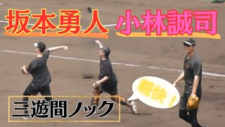 【共演】坂本勇人と小林誠司の三遊間ノック（門脇誠も！）