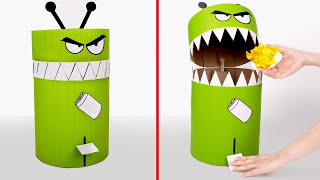 Trash-Eating Monster | Cardboard DIY