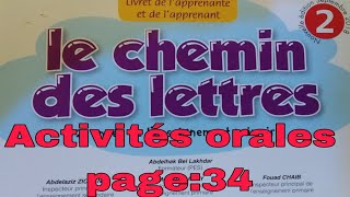 Activités orales page:34 Le chemin  des lettres 2AEP