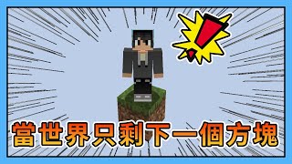 【Minecraft】當這個世界只剩下一個方塊...這該怎麼生存阿？一格空島生存｜我的世界【熊貓團團】