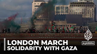 Hundreds of thousands rally in London demanding Gaza ceasefire