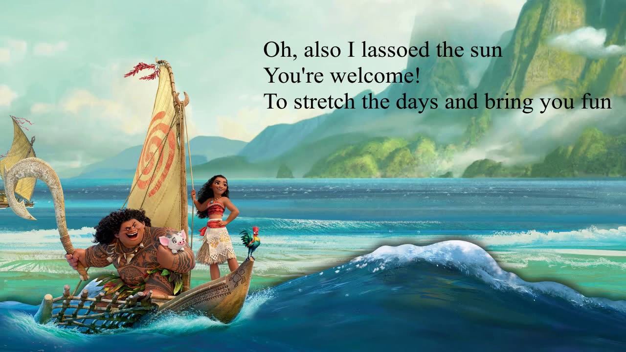 Moana And Maui You're Welcome (Lyric Video) - YouTube