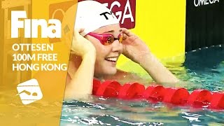 Ottesen touches before Hosszu - 100m Freestyle #9 Hong Kong