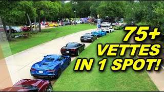 Over 75 Corvettes get together even Through Pouring Rain!