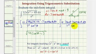 Ej 4: Integración usando sustitución trigonométrica