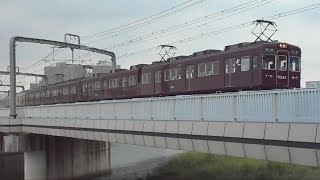 2016.07.25 阪急 5300系 5321F 普通 梅田 行き 到着 3300系 3330F 準急 河原町 行き 通過 相川駅 阪急電鉄 阪急電車