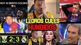 LAS MEJORES REACCIONES Y LLOROS CULES A LA REMONTADA DEL REAL MADRID 3 VS LEGANES 2 🤣 LLOROS CULES