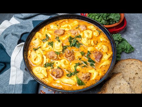 Creamy Tortellini Soup with Sausage and Spinach Recipe