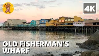 4K Old Fisherman's Wharf Walking Tour | Monterey Bay California USA {4k} 🔊 Binaural Sound