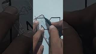 How to draw 3D letter "M" | easy drawing 3d letters | step by step for Beginners #Shorts