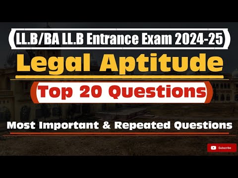 Legal Aptitude For LL.B And BA LL.B Entrance Exam 2024 | Important MCQs ...