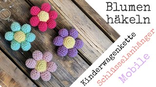 Blume Amigurumi 🌸 Mobile, Schlüsselanhänger, Kinderwagenkette #sovenir