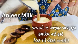 અંજીર દૂધ ક્યારેય નહિ ફાટે - Anjeer Doodh Recipe - Anjeer Milk - Gujarati Recipe Benefits of Fig