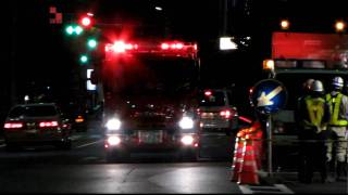 永田町救助も結構叫ぶぞレスキュー車緊急走行で到着。A rescue vehicle arrives at the emergency spot.