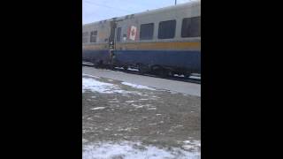 Via Rail Canada train pulling into train station