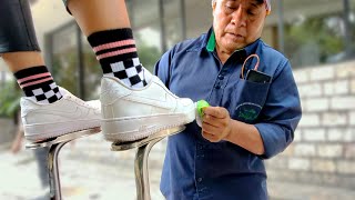 Time to CLEAN my NIKE AIR FORCE 👟 Sneaker Cleaning by Miguel in Mexico City 🇲🇽 (STREET ASMR SOUNDS)