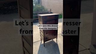 This dark, dirty antique dresser gets a lightened look with a paint wash! #furnitureflip #upcycle