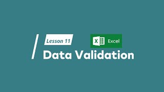 Lesson 11 Working with Data (Part 1) - Data Validation: MS Excel for your business (Filipino)