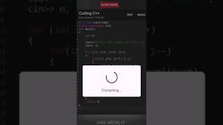 Best C++ pattern program tutorial video || 💯🧠 #youtubeshorts #coding #codewriter07