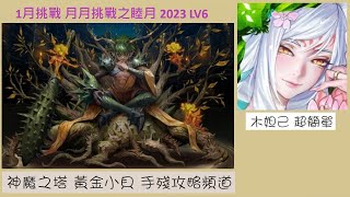 神魔之塔 一月挑戰 1月挑戰 月月挑戰之睦月 2023 LV6 木妲己 排珠 黃金小貝