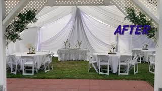 20x40 TENT 20x20 TENT WITH DRAPING / WEDDING DECORATION / DRAPING SET UP