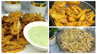 Crispy Lachha Pakora Recipe - آلو کے پکوڑے - Make \u0026 Store Aloo Pakora For Iftar