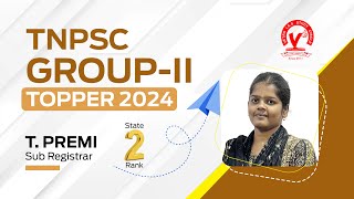 TNPSC GROUP 2 TOPPER 2024 | STATE 2ND RANK | T. PREMI | SUB REGISTRAR