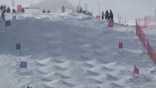 Mogul skiing athlete Karinya Turnbull competing at Megeve 19 February 2009