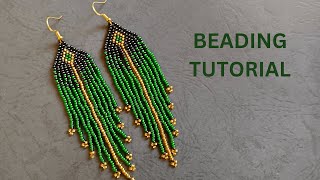 DIY Seed Bead fringe Earrings Tutorial, How to make Beaded Earrings with Bead Fringes