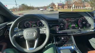 Audi Q8 Auto Pilot self driving speed and steering control - Adaptive cruise assist