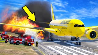 Emergency Landing With One Engine In GTA 5 (Plane Crash Scene)