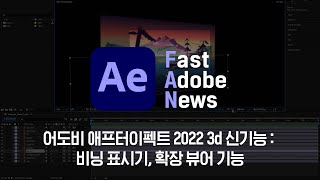 [FAN Adobe] 어도비 애프터이펙트 2022 3d 신기능 : 비닝 표시기, 확장 뷰어 기능