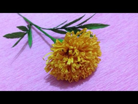 How to Make Marigold Crepe Paper flowers - Flower Making of Crepe Paper - Paper Flower Tutorial How to Make Marigold Crepe Paper flowers - Flower Making of Crepe Paper - Paper Flower Tutorial