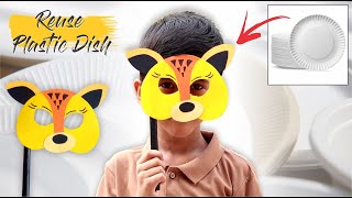 reuse plastic - easy DIY face mask for kids - animal mask - deer - best out of waste