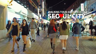 [4K] 서울 홍대거리 주변 평일 저녁산책 Evening Walk Hongdae Street in Seoul, South Korea, Walking Tour